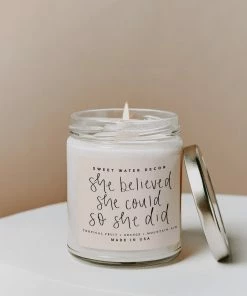 Sweet Water Decor She Believed She Could So She Did Soy Candle - Clear Jar - 9 Oz CANDLES + REEDS