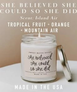 Sweet Water Decor She Believed She Could So She Did Soy Candle - Clear Jar - 9 Oz CANDLES + REEDS