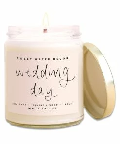 Sweet Water Decor CANDLES + REEDS Wedding Day Soy Candle - Clear Jar - 9 Oz