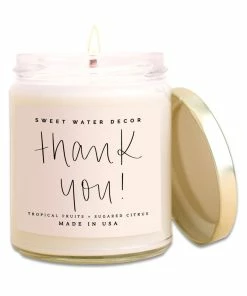 Sweet Water Decor CANDLES + REEDS Thank You! Soy Candle - Clear Jar - 9 Oz