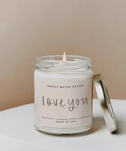 Sweet Water Decor Love You Soy Candle - Clear Jar - 9 Oz
