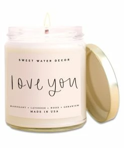 Sweet Water Decor Love You Soy Candle - Clear Jar - 9 Oz