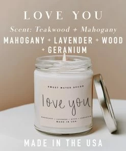 Sweet Water Decor Love You Soy Candle - Clear Jar - 9 Oz