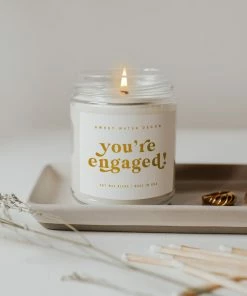 Sweet Water Decor CANDLES + REEDS You're Engaged! Soy Candle - Clear Jar - 9 Oz