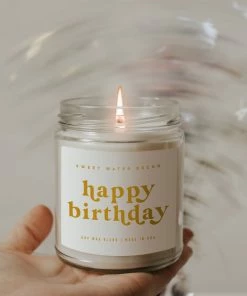 Sweet Water Decor Happy Birthday Soy Candle - Clear Jar - 9 Oz
