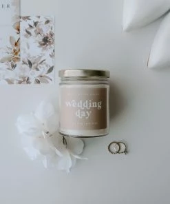 Sweet Water Decor CANDLES + REEDS Wedding Day Soy Candle - Clear Jar - 9 Oz
