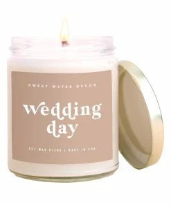 Sweet Water Decor CANDLES + REEDS Wedding Day Soy Candle - Clear Jar - 9 Oz