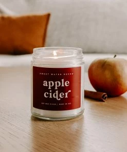 Sweet Water Decor CANDLES + REEDS Apple Cider Soy Candle - Clear Jar - 9 Oz