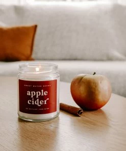 Sweet Water Decor CANDLES + REEDS Apple Cider Soy Candle - Clear Jar - 9 Oz