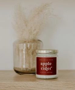 Sweet Water Decor CANDLES + REEDS Apple Cider Soy Candle - Clear Jar - 9 Oz