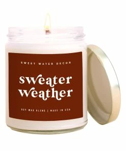 Sweet Water Decor Sweater Weather Soy Candle - Clear Jar - 9 Oz CANDLES + REEDS