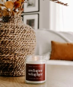 Sweet Water Decor Sweater Weather Soy Candle - Clear Jar - 9 Oz CANDLES + REEDS