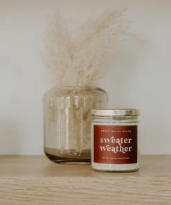 Sweet Water Decor Sweater Weather Soy Candle - Clear Jar - 9 Oz CANDLES + REEDS