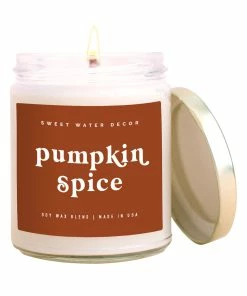 Sweet Water Decor Pumpkin Spice Soy Candle - Clear Jar - 9 Oz