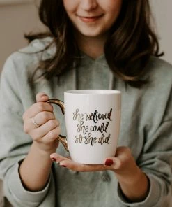 Sweet Water Decor HOME + KITCHEN She Believed She Could So She Did Gold Coffee Mug