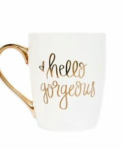 Sweet Water Decor HOME + KITCHEN Hello Gorgeous Gold Coffee Mug