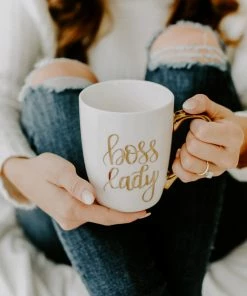 Sweet Water Decor Boss Lady Gold Coffee Mug HOME + KITCHEN