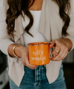 Sweet Water Decor Hello Pumpkin Campfire Coffee Mug