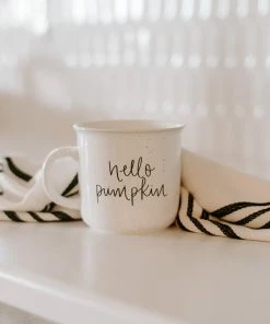 Sweet Water Decor Hello Pumpkin Rustic Campfire Coffee Mug HOME + KITCHEN