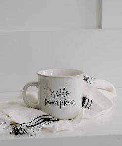 Sweet Water Decor Hello Pumpkin Rustic Campfire Coffee Mug HOME + KITCHEN
