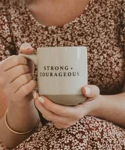 Sweet Water Decor Strong And Courageous Stoneware Coffee Mug HOME + KITCHEN