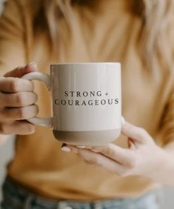 Sweet Water Decor Strong And Courageous Stoneware Coffee Mug HOME + KITCHEN