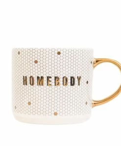 Sweet Water Decor Homebody - White + Gold Honeycomb Tile Coffee Mug