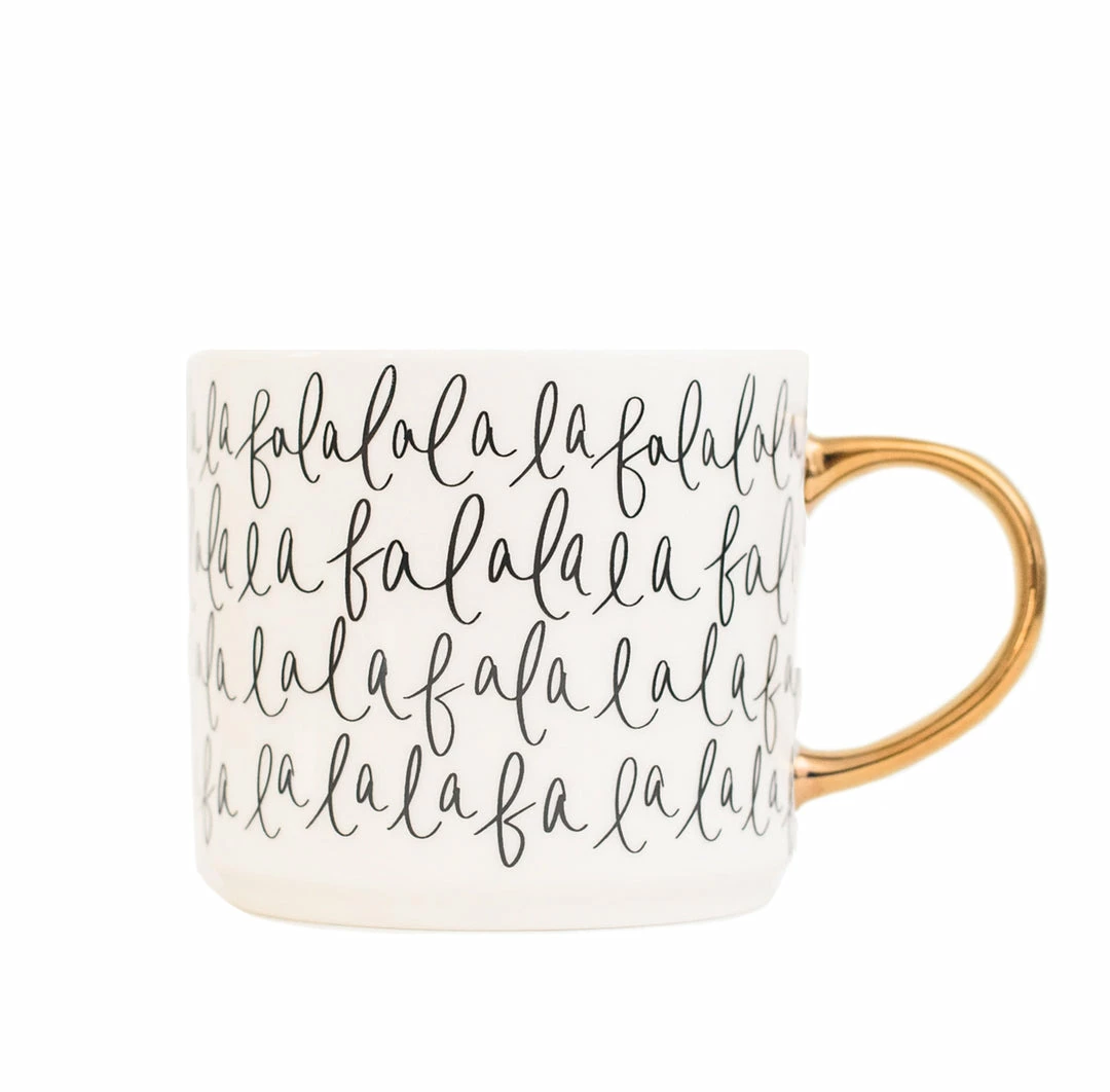 Best deal β¨ Sweet Water Decor HOME + KITCHEN Fa La La La - Black, White, + Gold Handle Coffee Mug π€© 1 Sweet Water Decor HOME + KITCHEN Fa La La La - Black, White, + Gold Handle Coffee Mug