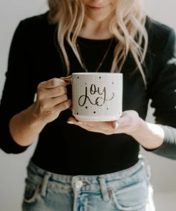 Sweet Water Decor HOME + KITCHEN Joy - White + Gold Honeycomb Tile Coffee Mug