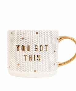 Sweet Water Decor You Got This - White + Gold Honeycomb Tile Coffee Mug