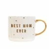 Sweet Water Decor HOME + KITCHEN Best Mom Ever - White + Gold Honeycomb Tile Coffee Mug