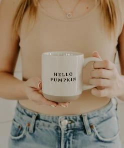 Sweet Water Decor Hello Pumpkin Stoneware Coffee Mug HOME + KITCHEN