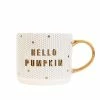Sweet Water Decor Hello Pumpkin - White + Gold Honeycomb Tile Coffee Mug HOME + KITCHEN