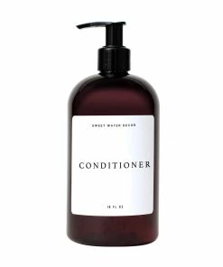 Sweet Water Decor 16oz Amber Plastic Conditioner Dispenser - White Text Label