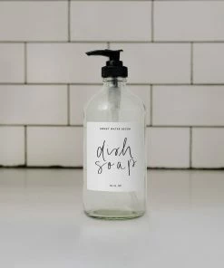 Sweet Water Decor 16oz Clear Glass Dish Soap Dispenser - White Label