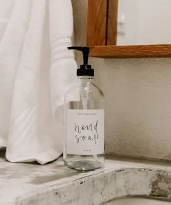 Sweet Water Decor 16oz Clear Glass Hand Soap Dispenser - White Label