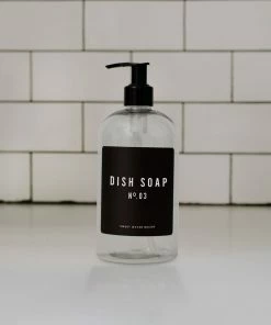 Sweet Water Decor 16oz Clear Plastic Dish Soap Dispenser - Black Label SOAP DISPENSERS