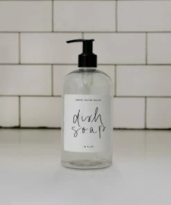 Sweet Water Decor 16oz Clear Plastic Dish Soap Dispenser - White Label