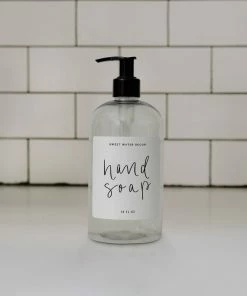 Sweet Water Decor 16oz Clear Plastic Hand Soap Dispenser - White Label SOAP DISPENSERS