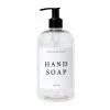 Sweet Water Decor 16oz Clear Plastic Hand Soap Dispenser - White Text Label