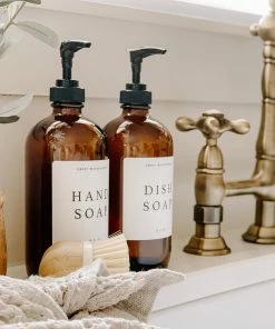 Best reviews of π Sweet Water Decor 16oz Amber Glass Hand Soap Dispenser - White Text Label SOAP DISPENSERS π₯° 8 Sweet Water Decor 16oz Amber Glass Hand Soap Dispenser - White Text Label SOAP DISPENSERS