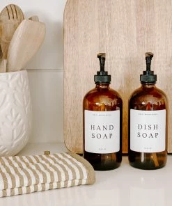 Best reviews of π Sweet Water Decor 16oz Amber Glass Hand Soap Dispenser - White Text Label SOAP DISPENSERS π₯° 9 Sweet Water Decor 16oz Amber Glass Hand Soap Dispenser - White Text Label SOAP DISPENSERS