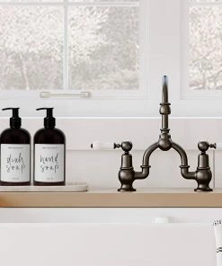 Sweet Water Decor 16oz Amber Plastic Countertop Dispenser Set Of 2 - White Label SOAP DISPENSERS