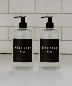 Sweet Water Decor 16oz Clear Plastic Countertop Dispenser Set Of 2- Black Label