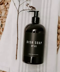 Sweet Water Decor SOAP DISPENSERS 16oz Amber Plastic Dish Soap Dispenser - Black Label