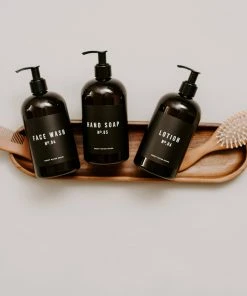 Sweet Water Decor 16oz Amber Plastic Lotion Dispenser - Black Label