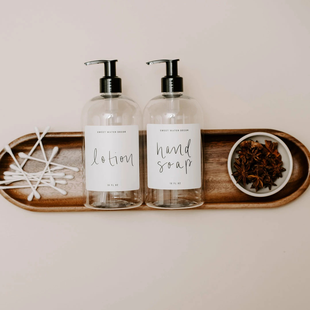 Best deal π Sweet Water Decor 16oz Clear Plastic Lotion Dispenser - White Label π 3 Sweet Water Decor 16oz Clear Plastic Lotion Dispenser - White Label