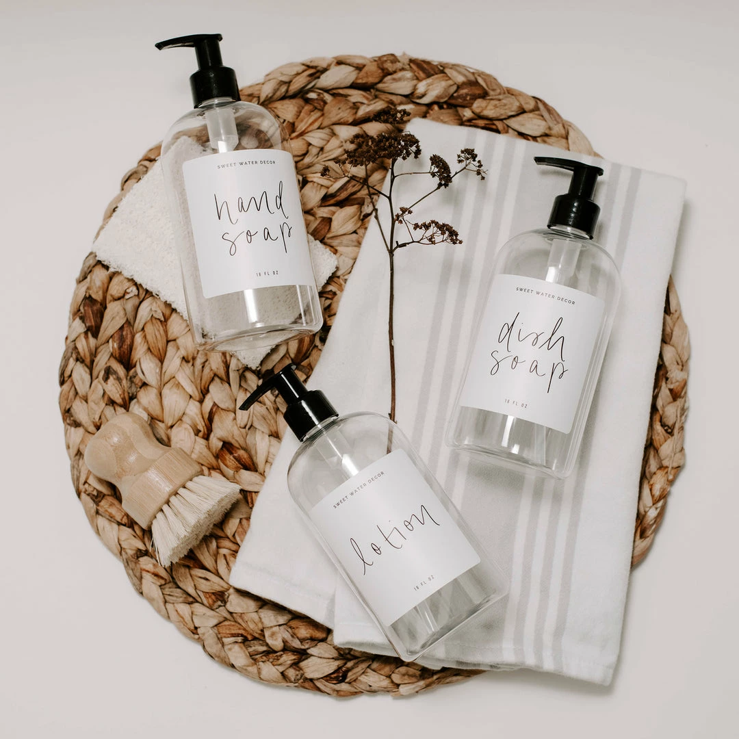 Best deal π Sweet Water Decor 16oz Clear Plastic Lotion Dispenser - White Label π 4 Sweet Water Decor 16oz Clear Plastic Lotion Dispenser - White Label