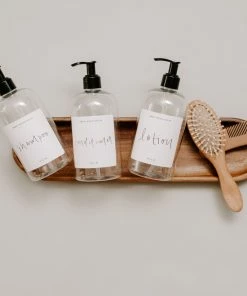 Discount 𧨠Sweet Water Decor SOAP DISPENSERS 16oz Clear Plastic Conditioner Dispenser - White Label β 12 Sweet Water Decor SOAP DISPENSERS 16oz Clear Plastic Conditioner Dispenser - White Label