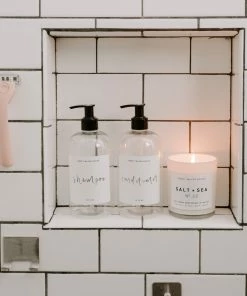 Sweet Water Decor 16oz Clear Plastic Shampoo Dispenser- White Label